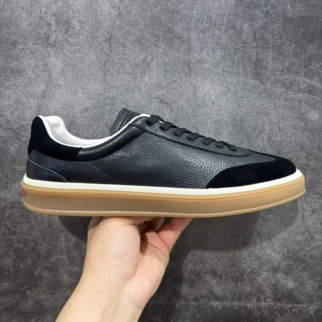 Factory Wholesale Top Quality Genuine Leather Walking Style Shoes Fashion Casual Breathable Sneakers Tennis Shoes Men