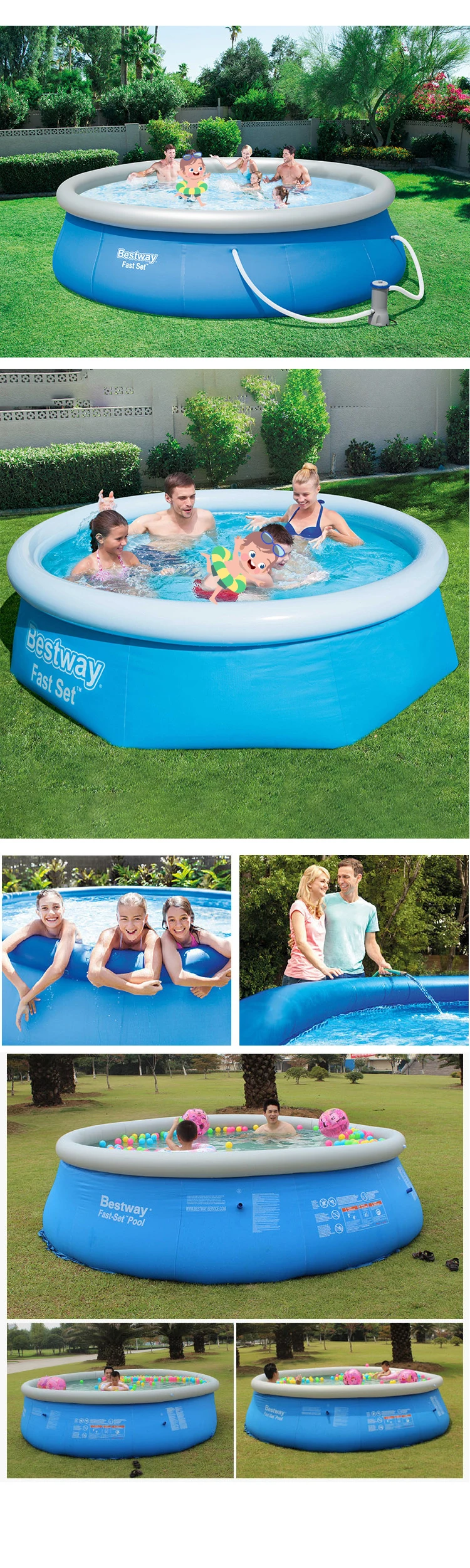 Bestway 57273 12x30 366m X 76cm Inflatable Above Ground Outdoor Portable Swimming Pools