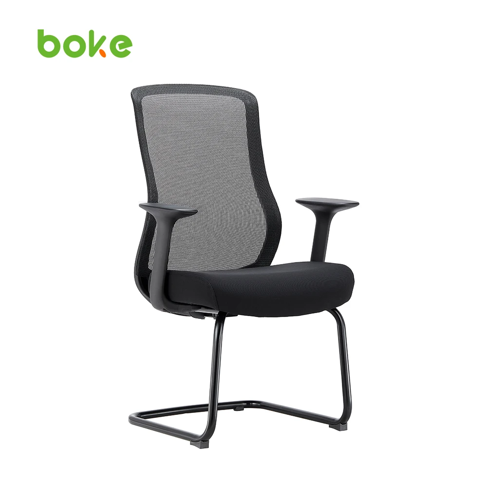 Meubles de luxe chinois en gros : chaise de bureau ergonomique entièrement en maille et chaise informatique avec pieds en forme de L en forme d’arc