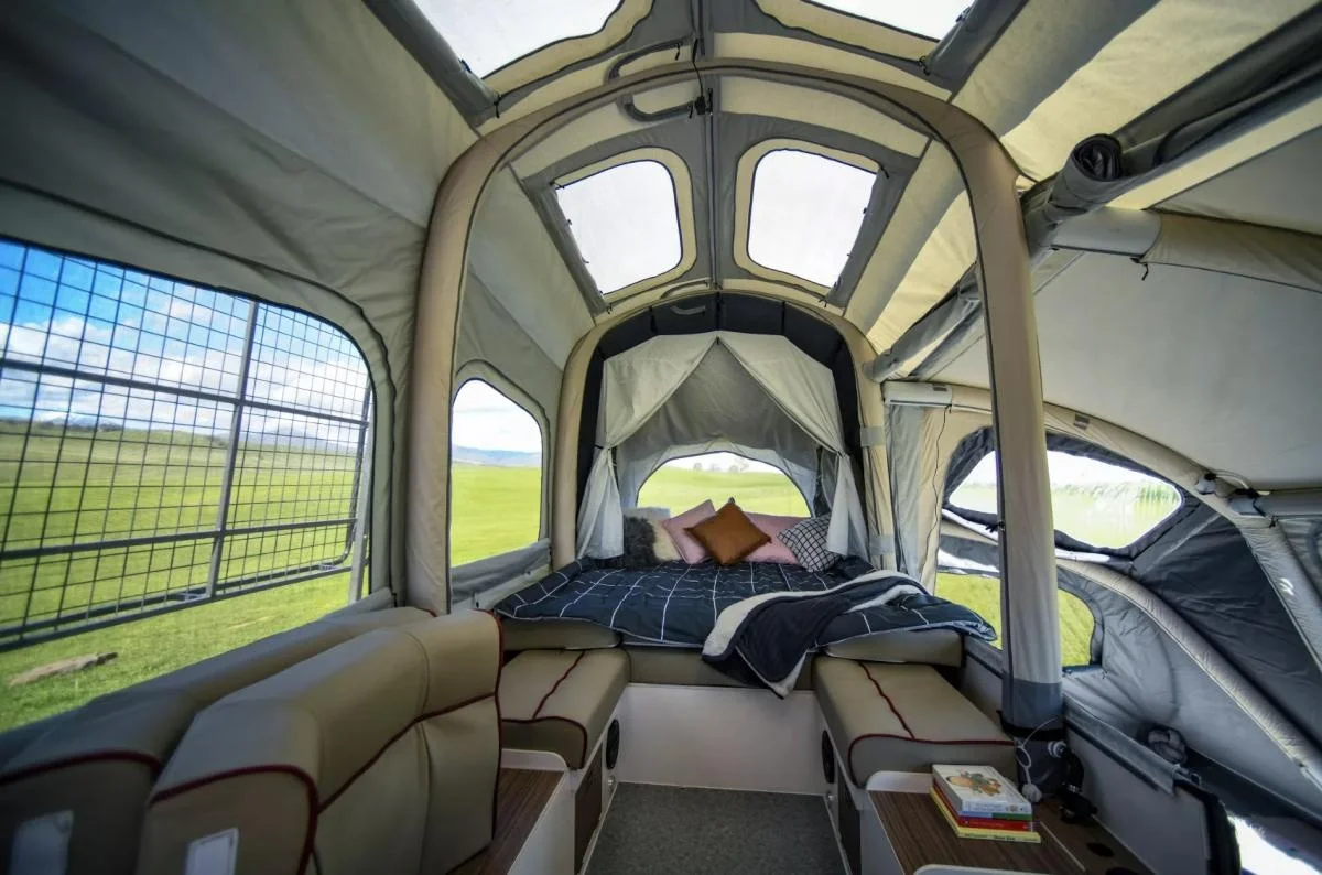 Camping Trailer Tent Flat Portable Camper Trailer Tents Off Road Front  Folding Outdoor Camping Forward Fold Trailer Tent