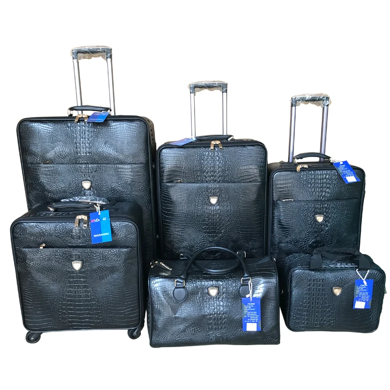 2024 High Quality Leather Suitcase with crocodile Pattern  14/16/20/22/24/28