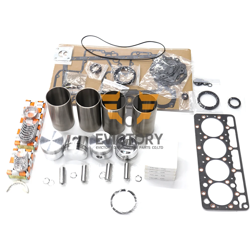 For Kubota Overhaul Kit V1200 Piston Ring Cylinder Liner Gasket Set