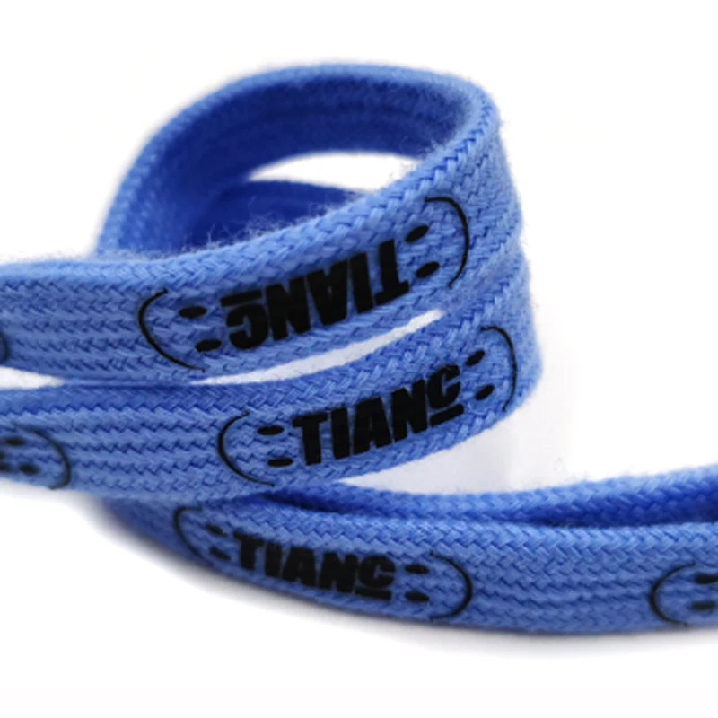 Custom Flat Printing Logo Drawstring Cord for Hoodies Strings Aglets with Twisted Metal Tips for Shoes Use