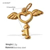 Winged Heart Key Pendant