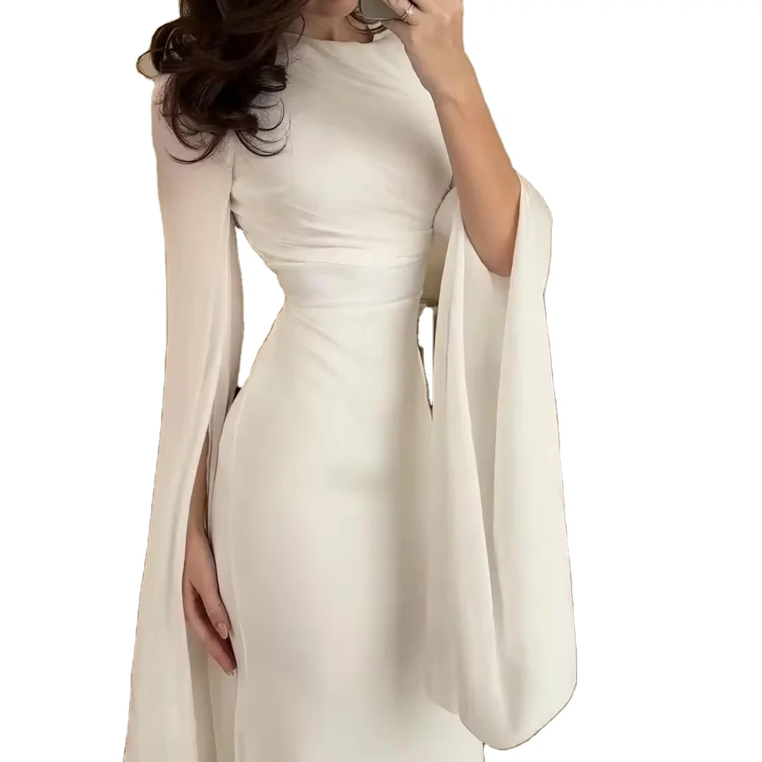 2024New Fashion Islamic Modest Clothes Abaya Women Muslim Eid Dress Modest Satin Maxi Dresses Islamic
