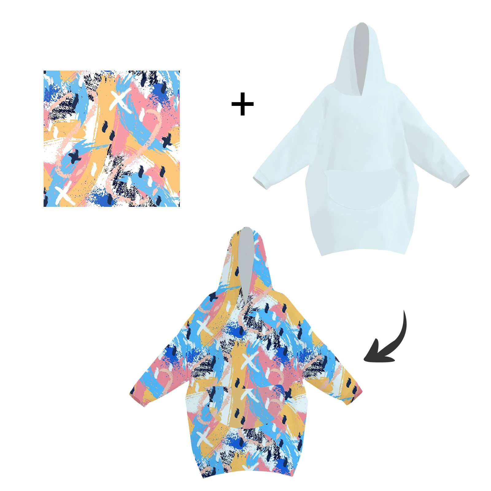 Индивидуальный логотип, носимая флисовая пухлая блестящая гигантская толстовка с капюшоном, одеяло для детей и взрослых, шерпа большого размера с капюшоном