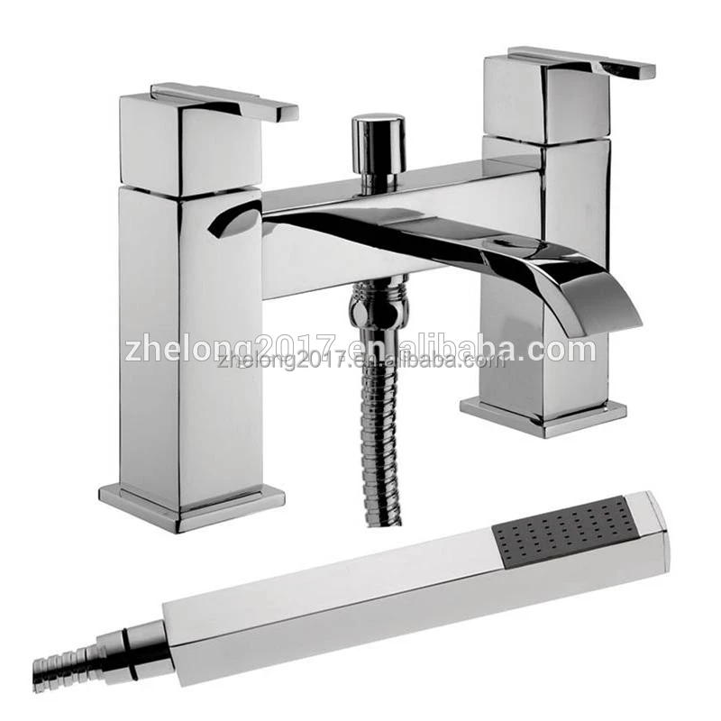 Modern Bathroom Square Tap Set Basin Mixer Bath Filler Shower Chrome Mono 