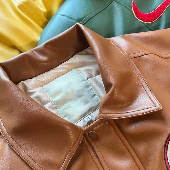Salati Custom Designer Blank Winter Vintage Pu Man Motorcycle Cropped Bomber Varsity Unisex Jacket Homme Leather Jacket for Men gallery 2