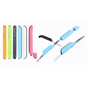 Mini Pocket Candy Colors Multi Function Pen Exhibition Giveaway Helpful Knife Scissor Ruler Folding Ballpoint Pen