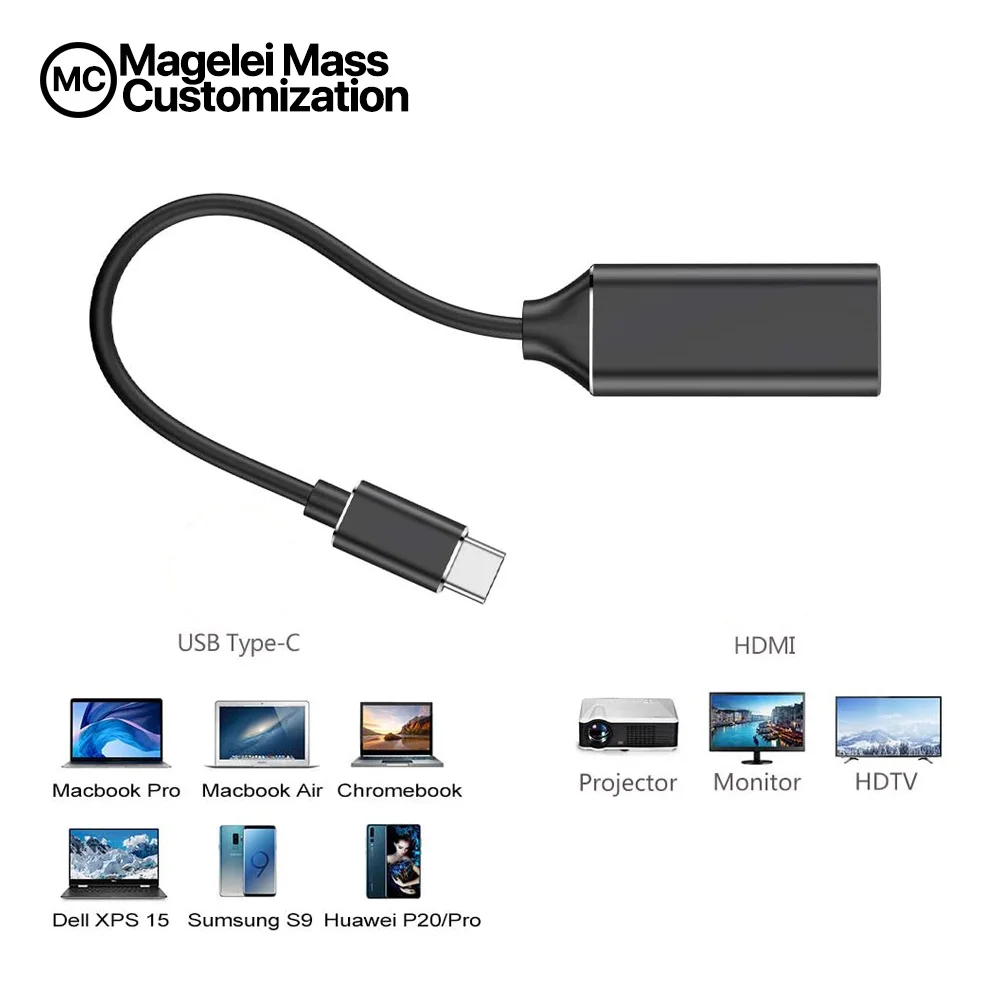 2022 Oem Latest Logo Design Type C To Hdmi Converter Cable Support 4k