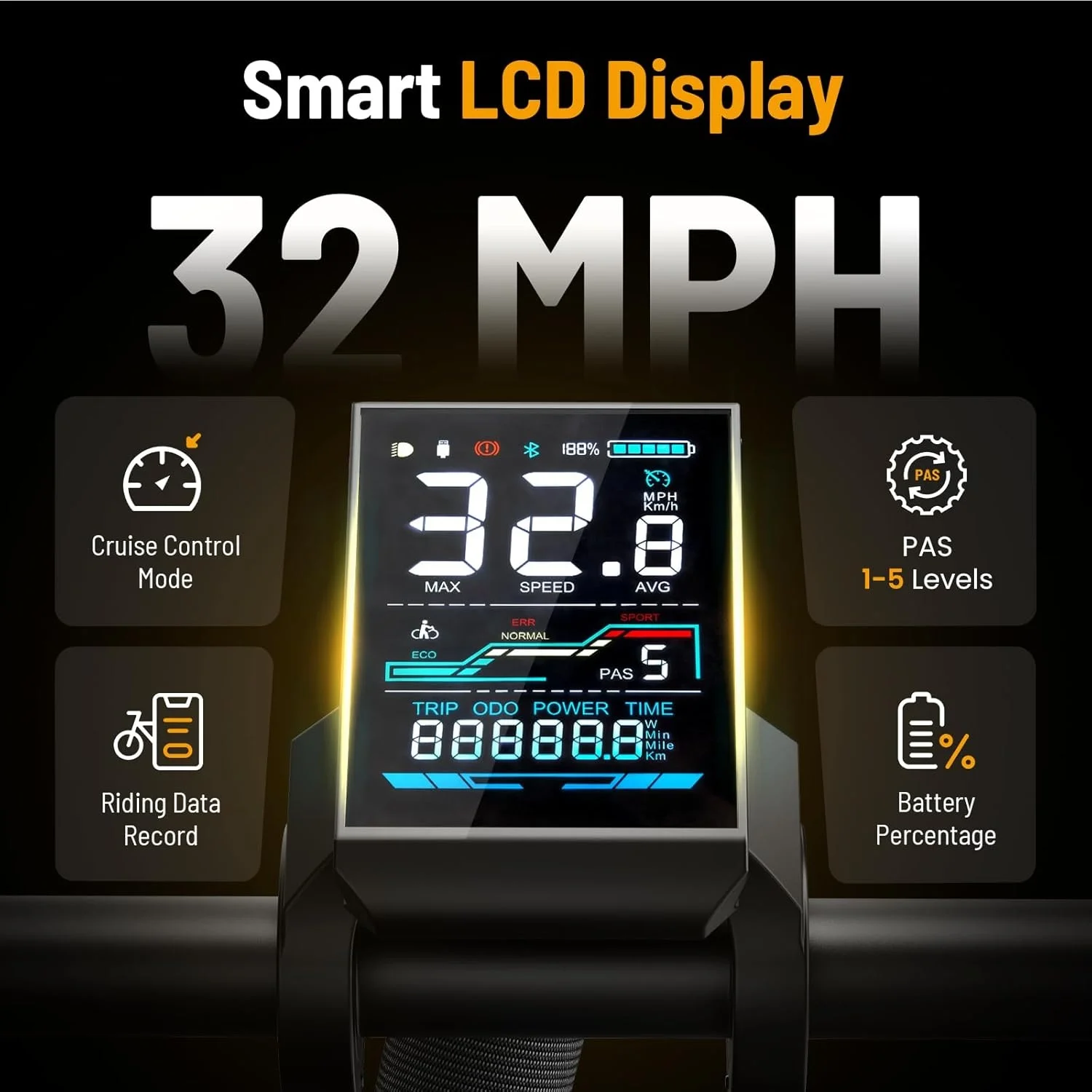 Elektro fahrrad für Erwachsene FX006 mit Motor, 48V 13AH Batterie Elektro fahrrad, 20 Zoll; Fat Tire Dirt Bike Cruise Control