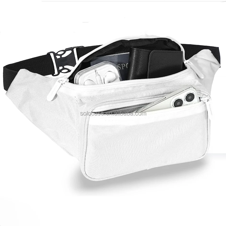 White Men's Fanny Pack Belt Bag