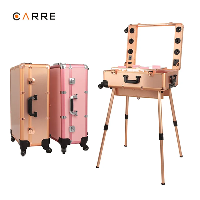 rose gold makeup trolley