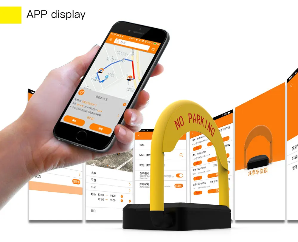 Smart Sharing Parking Vehicle GPRS BLE Remote Control IP67 Waterproof Anti-theft Car Parking Lock