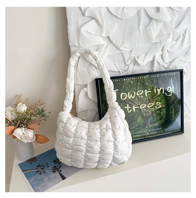 Puffer Tote Padded Shoulder Bag Bubble Underarm Bag Trend Women's ...