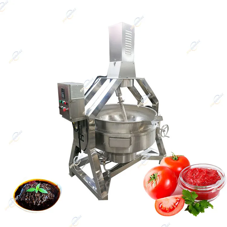 Large Commercial Electric Cooking Pot Sugar Melting Corn Starch Pot With Agitator Jacketed Kettle