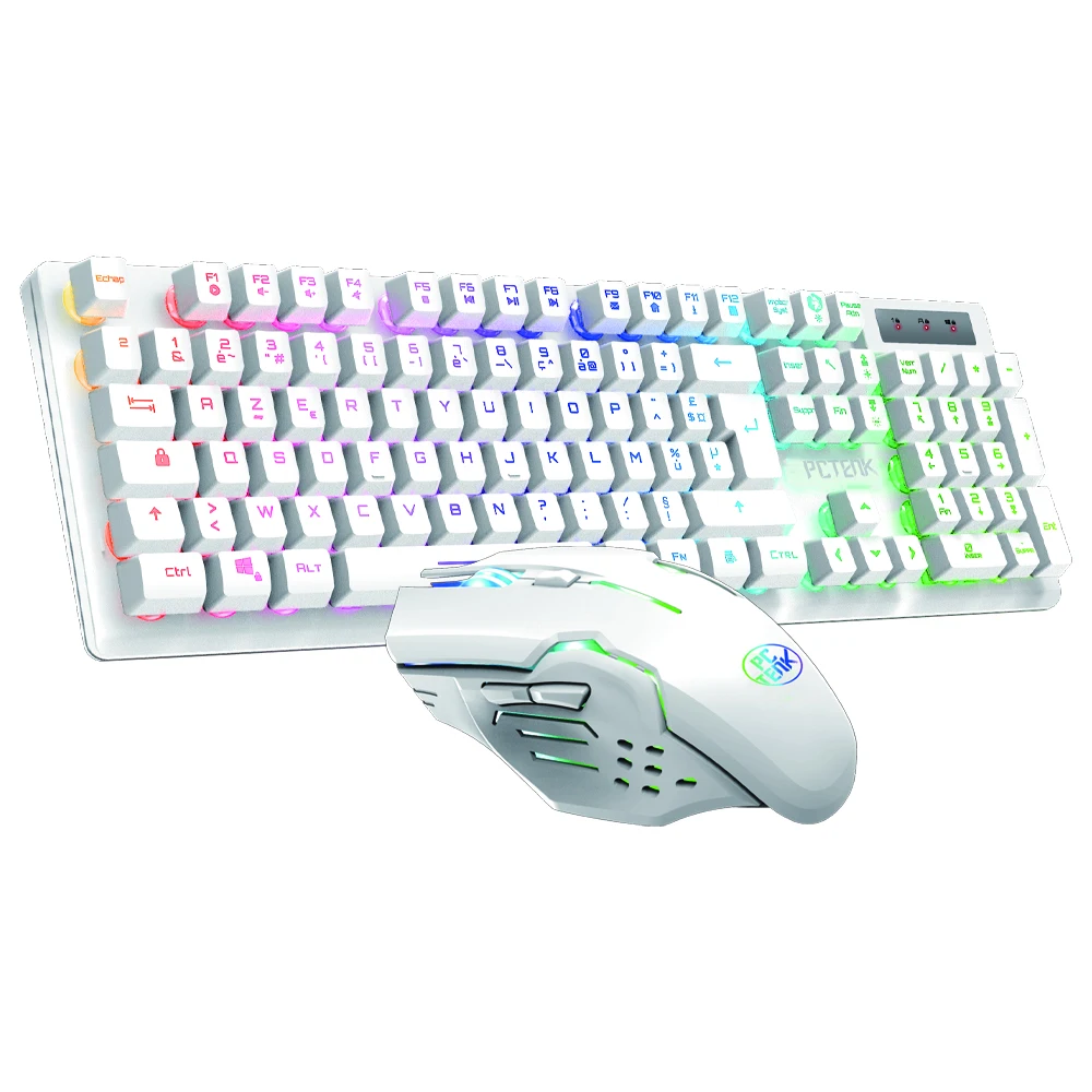 PCTENK XD82R Professionals Wireless LED Gaming Keyboard Mouse Combo Mini Rainbow Backlit aperçu 8
