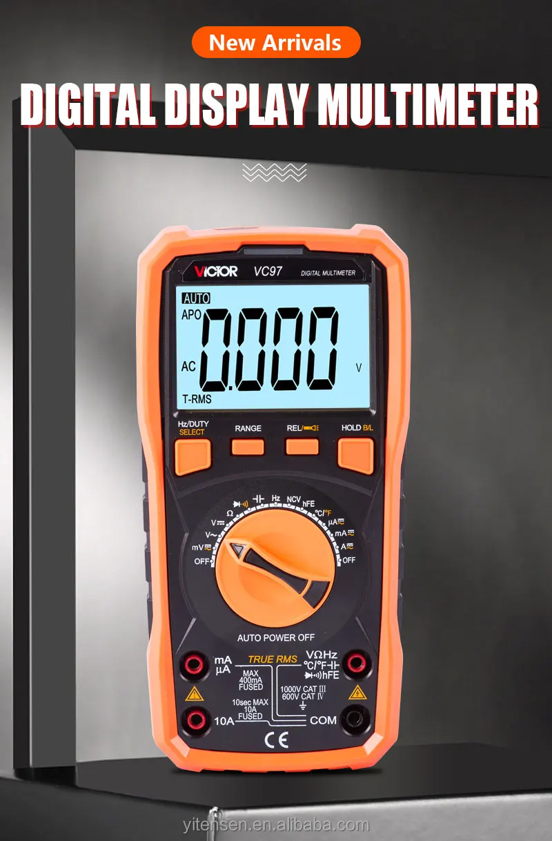 Victor Vc97 Digital Multimeter New Model Auto Range Ac Dc Voltage Current With Temperature