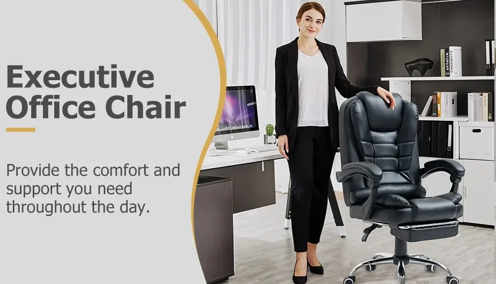 High Quality Luxury White Pvc Leather Reclining Executive Boss Massage