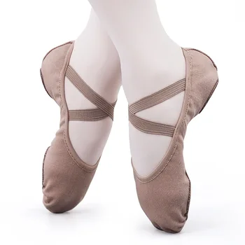 7000072 Wholesale OEM Ballet Pink Foldable disposable dance shoes Cheap Girls Stretch Canvas Dance Ballet Shoes For women