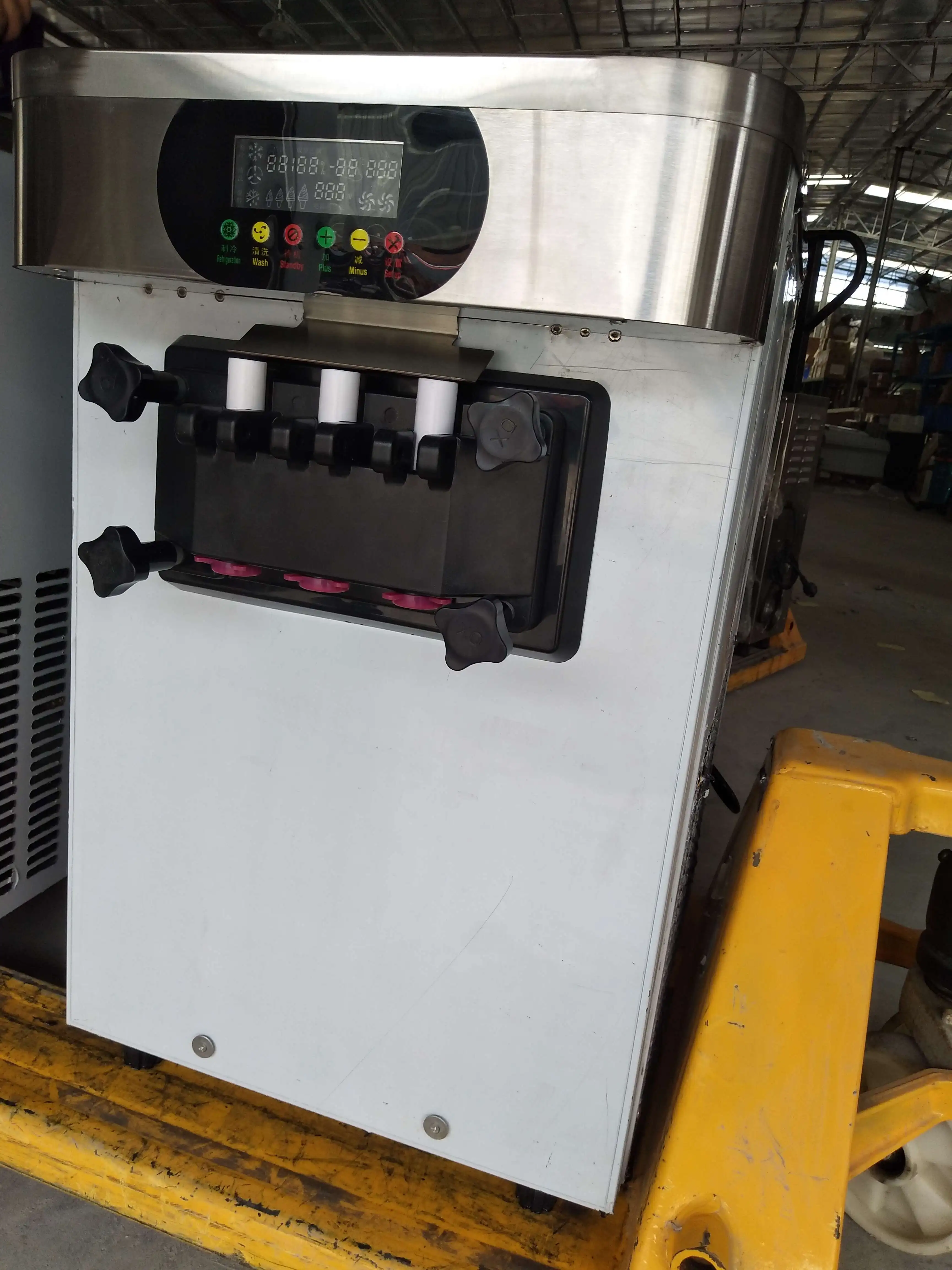 OEM Small Mini Taylor Soft Ice Cream Making Machine Steel Color Three Flavors Sweet Ice Cream Vending Maker Machines
