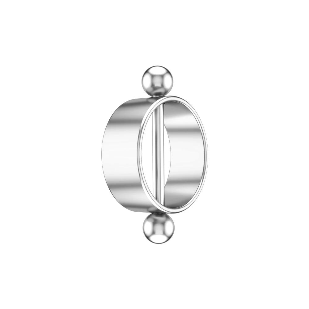 Silver circular with 8-pointed edging nipple piercing – DressTech