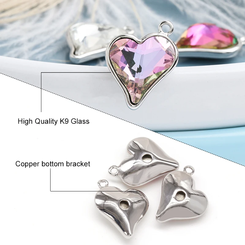 アクセサリー sweet heart jewelry Xichuan Sweet Heart Pendant - Custom Glass Rhinestone Earrings