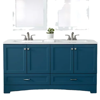 60 In. Canadian Style Bathroom Vanity With Sink Admiral Blue Modern ...