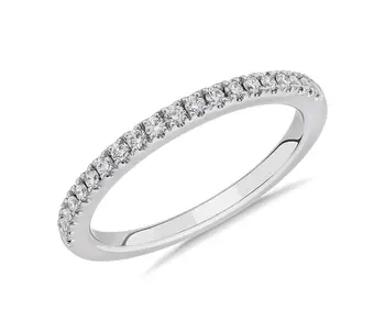Factory Price Fine Jewelry 1/2 3/4 full moissanite diamond wedding band in sterling silver for Women