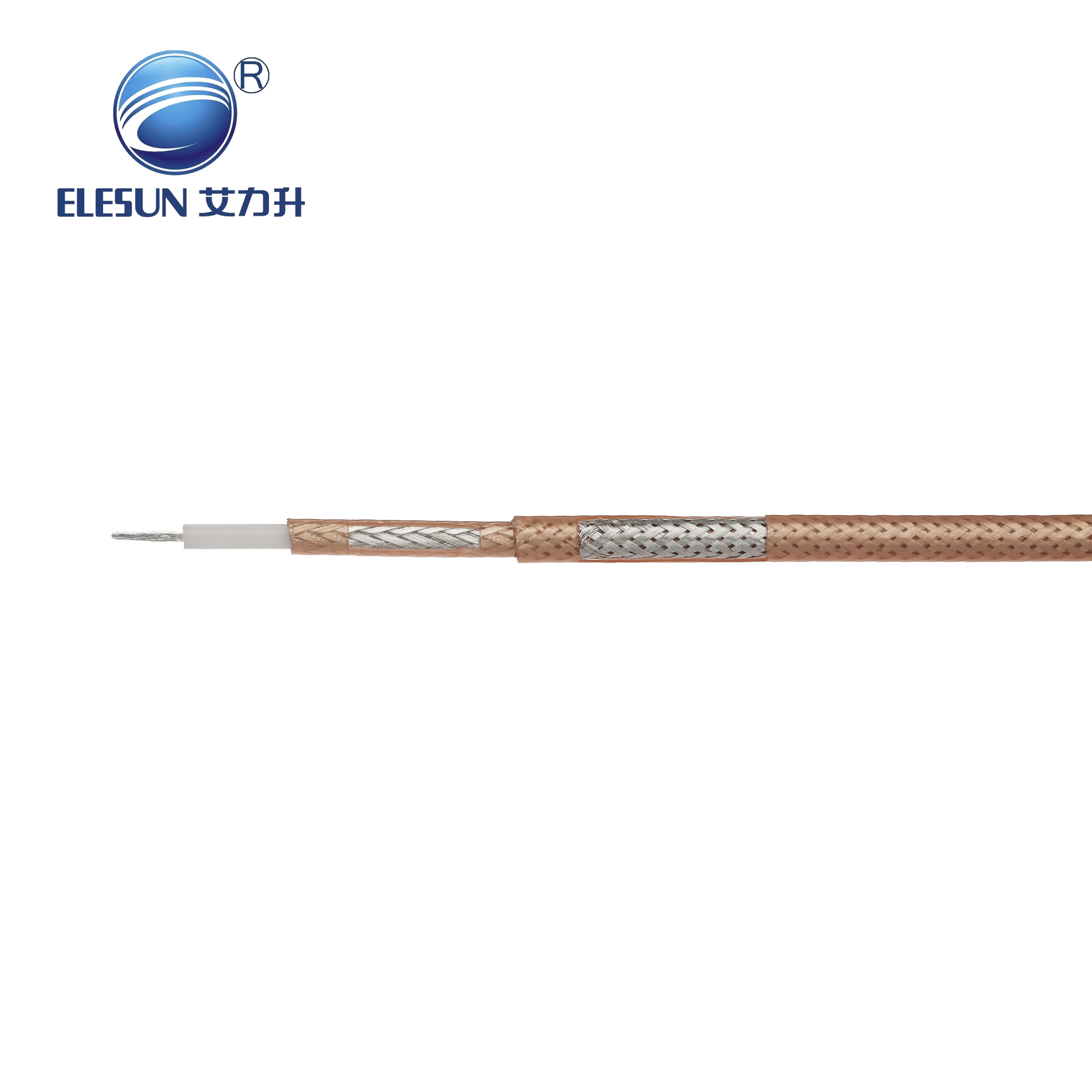 Manufacture Low Loss RG400 M17/128 Double Copper Braid Shielded  Coaxial Cable for communication