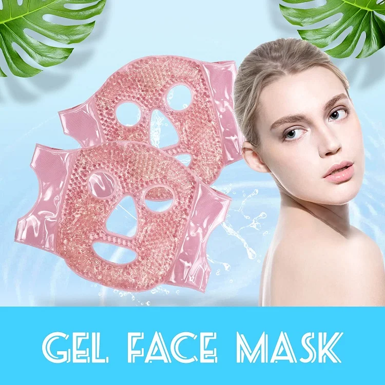 Reusable Face Eye Mask Flexible Gel Bead Cooling Face Mask for Face Puffiness