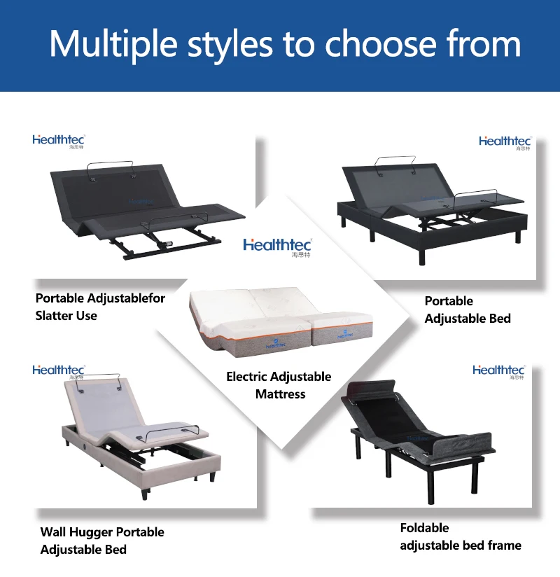 Folded  Frame With Head Board, Massage, Zero Gravity, USB Charging Split King Bed Adjustable Bed