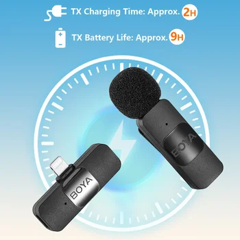 BOYA BY-V Mini Professional Wireless Lavalier Microphone for IPhone IPad Android Live Broadcast Gaming Recording detail image