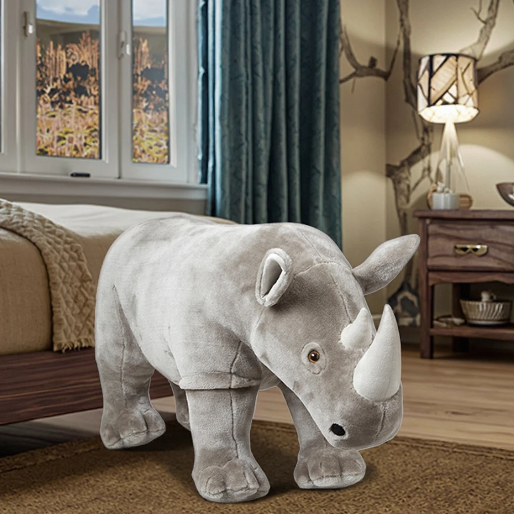 Custom New Design Lifelike Custom Plush Rhinoceros Baby Funny Soft Chair Toys Stuffed Animal Creative Plush Toys