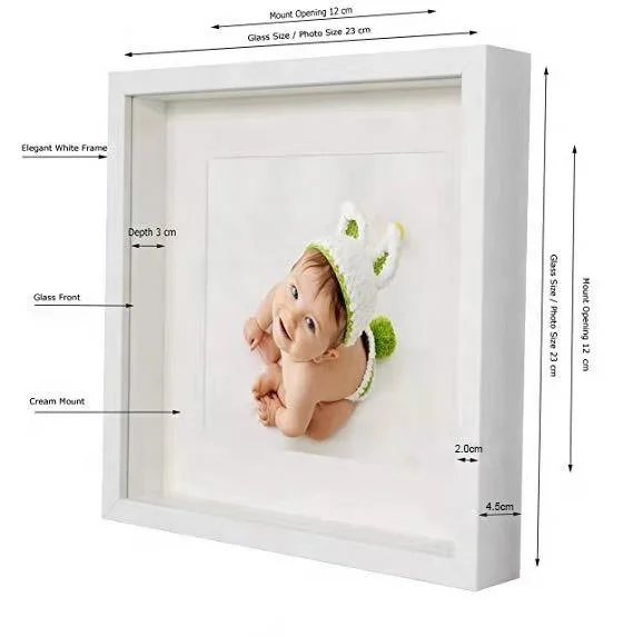 Custom Wood White Square Shadow Box Picture Frame Wholesale Shadow Box