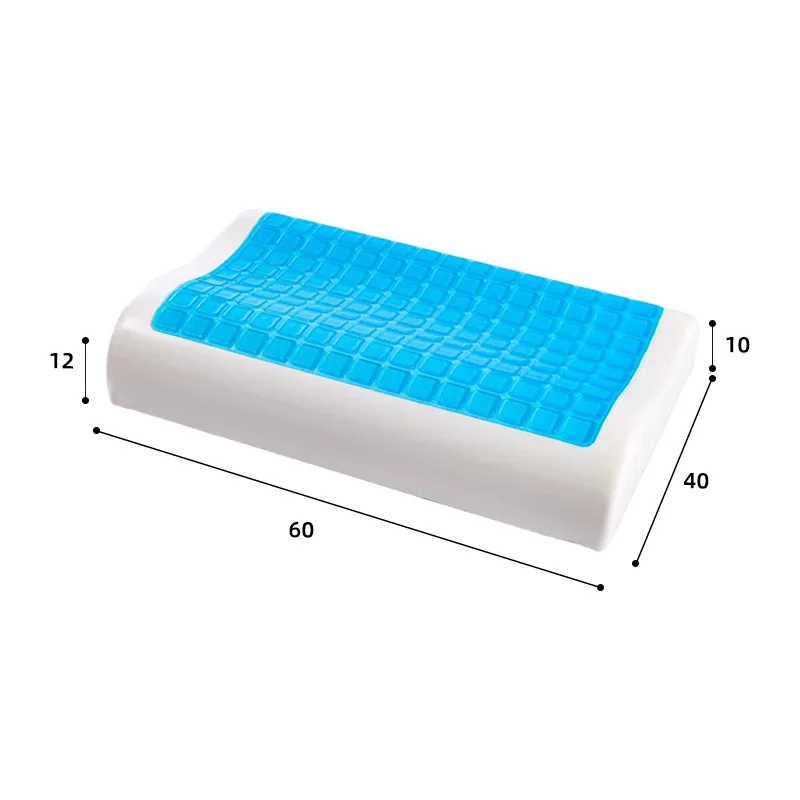 Soft Breathable 60x40 Summer Hot Sleeper Slow Rebound Pain Relief Healthy Cervical Neck Memory Foam Pillow with Cooling Gel