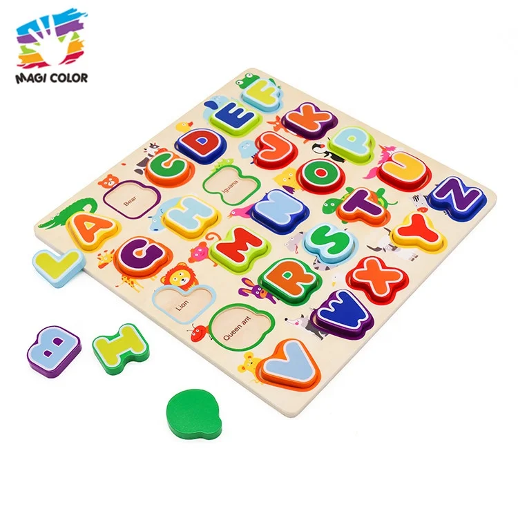 Готово к отправке Развивающие детские деревянные игрушки животных алфавит головоломки для раннего обучения