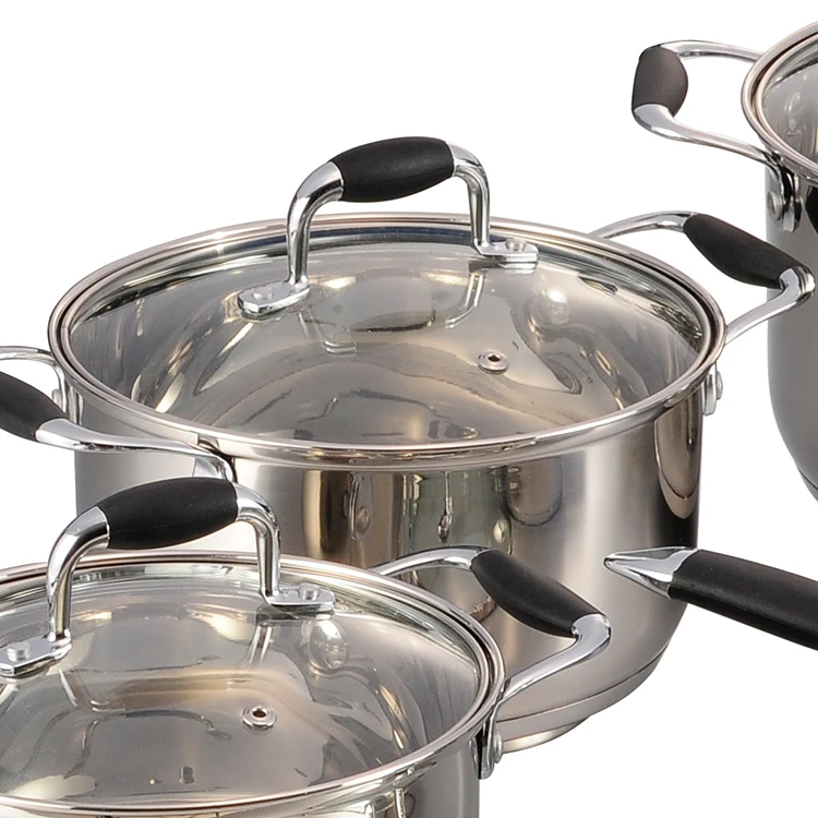 Factory Price Kitchen Ware Set Non Stick Cookware 12PCS Stainless Steel Cookware Set factory