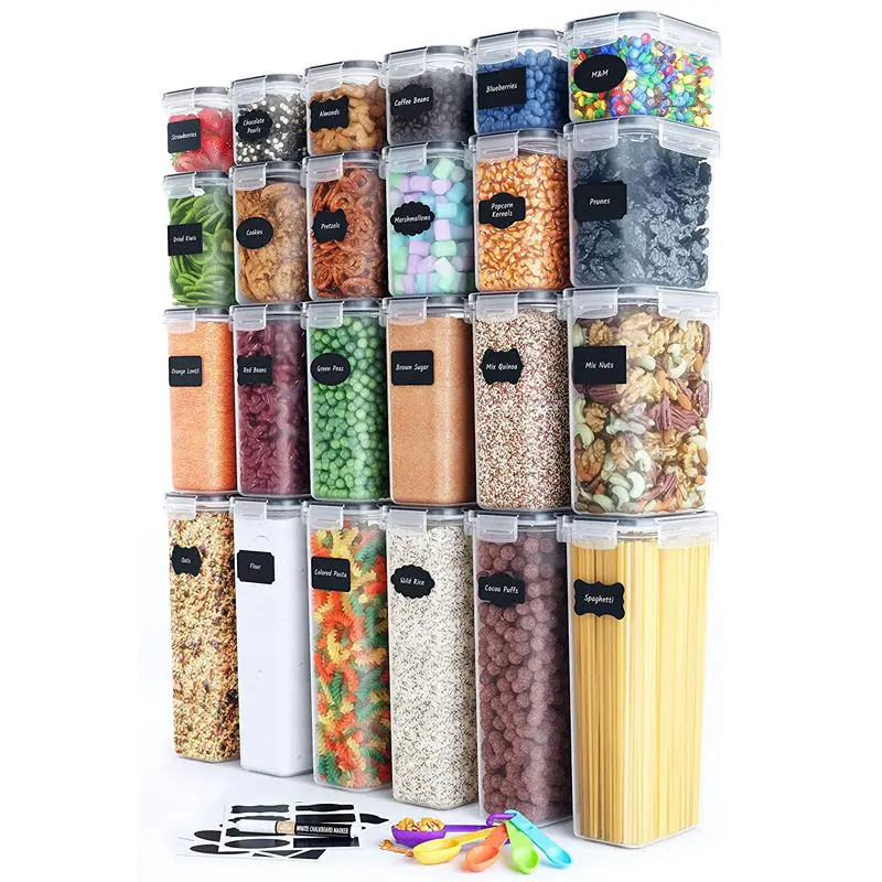 Pantry Organizers 24 Pack Large Airtight Plastic Cereal Container Box ...