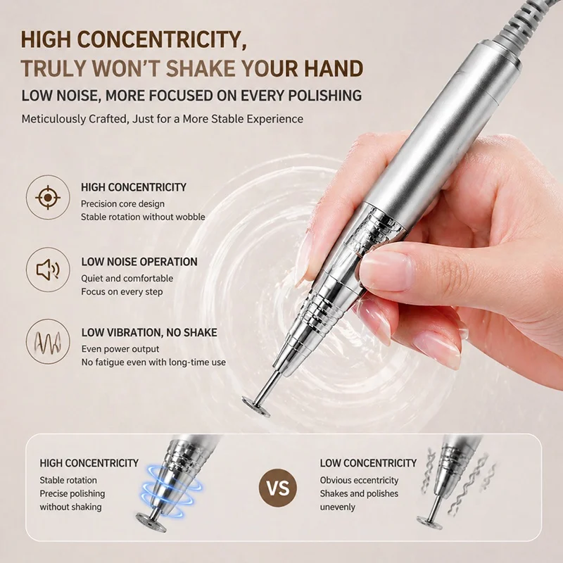 product at ndb 186 professional nail drill portable powerful electric nail file brushless manicure handpiece for beauty salon-9
