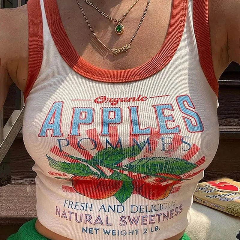 Custom Tank Top Women - Y2K Print Crop Top Streetwear
