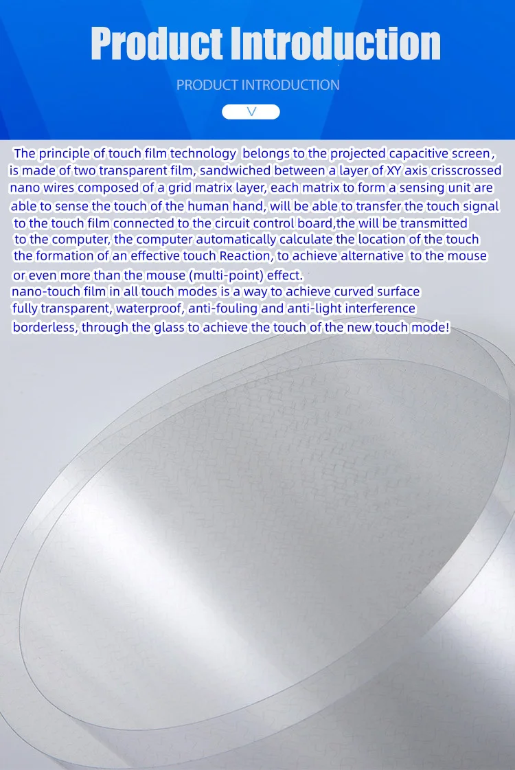 product customized capacitive touch foil 10 points multi touch film touch screen panel interactive nano film-5