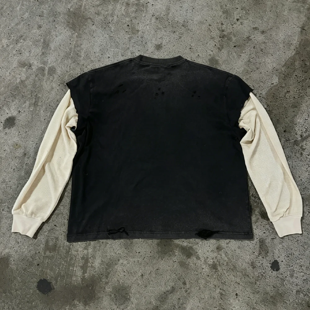 Men Y2K Streetwear 100% Cotton Long Sleeve T Shirt High Quality Trendy Letter Printed Casual Fashion Tee gallery 2
