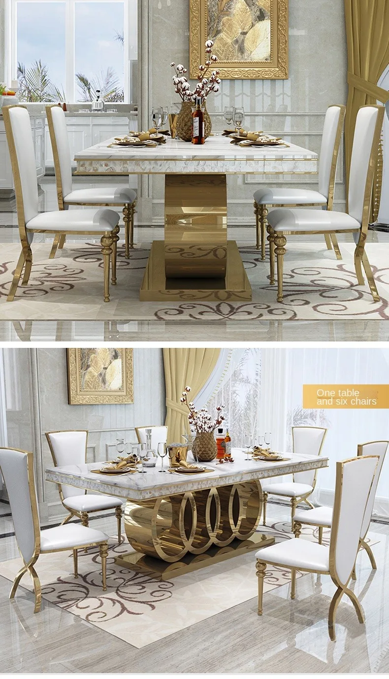 Moxie Luxury Home Furniture Sets Weighty Stainless Steel Dining Table