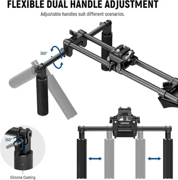 NEEWER Shoulder Mount Video Rig with Arca Quick Release DSLR Camera & Camcorder Mounting, Dual Handles 15mm Rods (16"/40cm) detail image