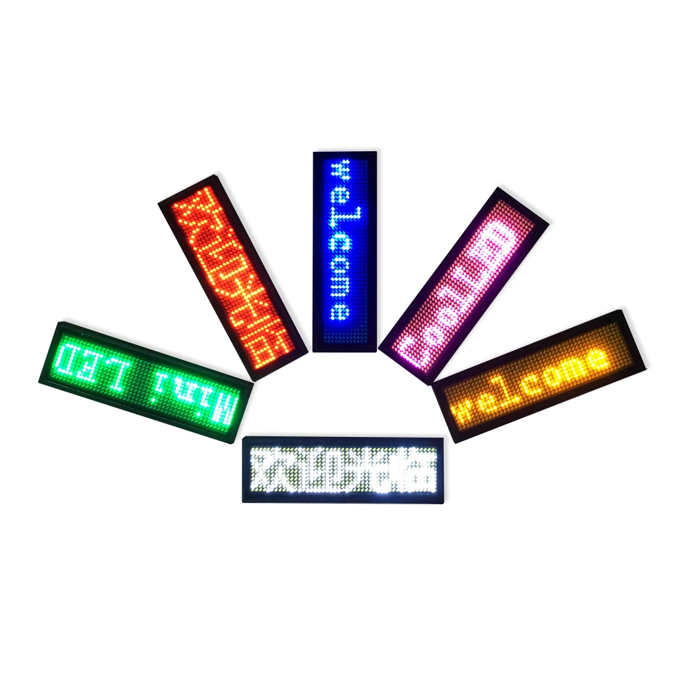 1144 Resolution Type USB Name Card Mini Display Colors for Choose Worldwide Language Running Message LED Name Badge