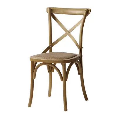 Advantage Rustic Natural X Back Resin Crossback Chair for Weddings Events Soft Restaurant Furniture for Villa School Wholesale