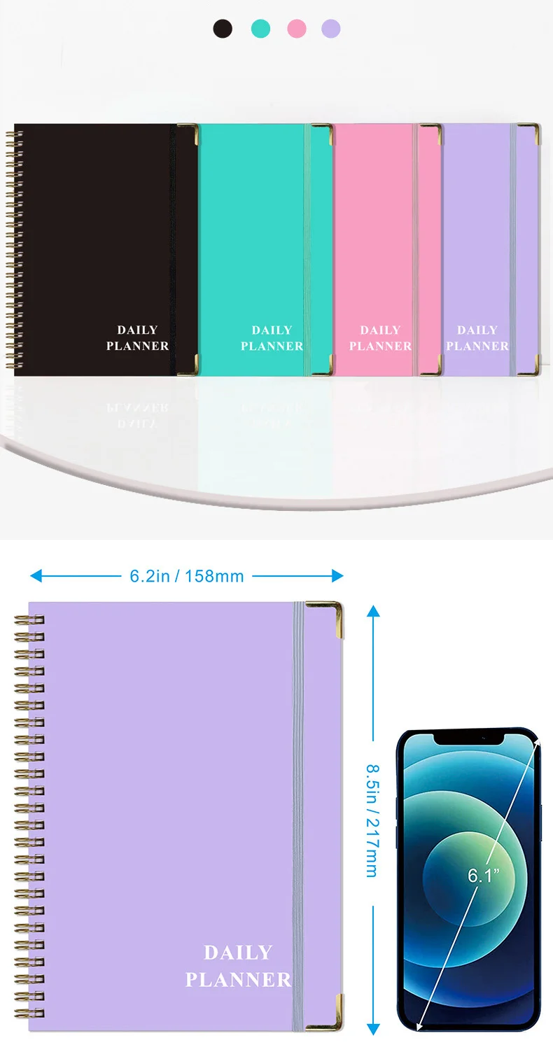 Customizable logo spiral notebook printing a5 diary notebook promotion gift custom leather cover journal coil notebook