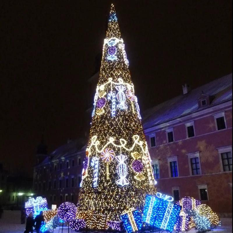 10ft Animated Led Program Motif Light 3D Giant Outdoor Christmas Tree With LED Lights Customized