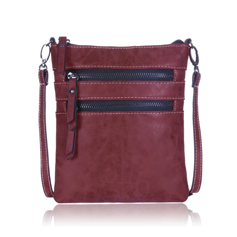 Women's Vintage Handbag Leather Purse Shoulder Bag Multiple Pockets Cross Body